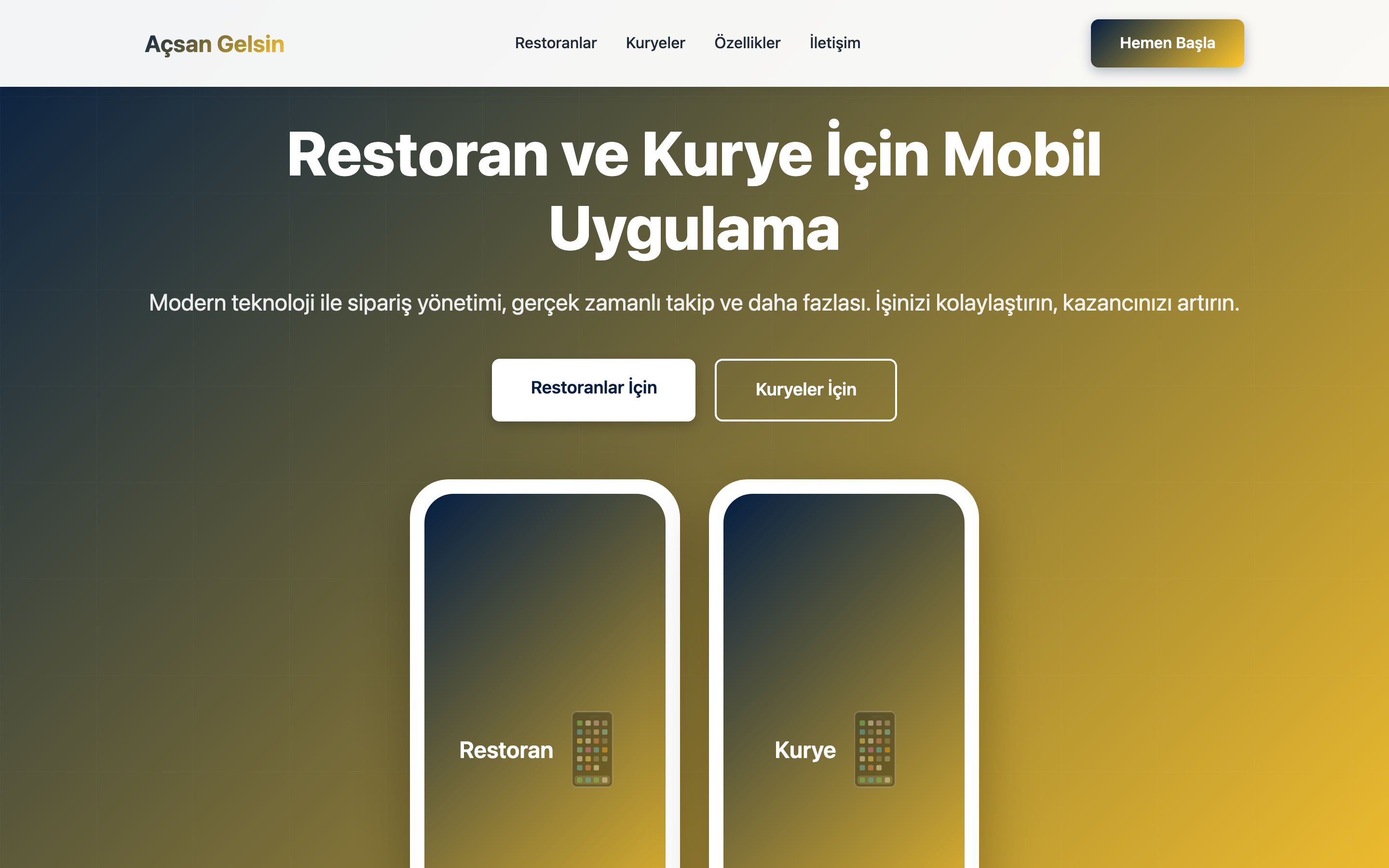 Açsan Gelsin — product screenshot