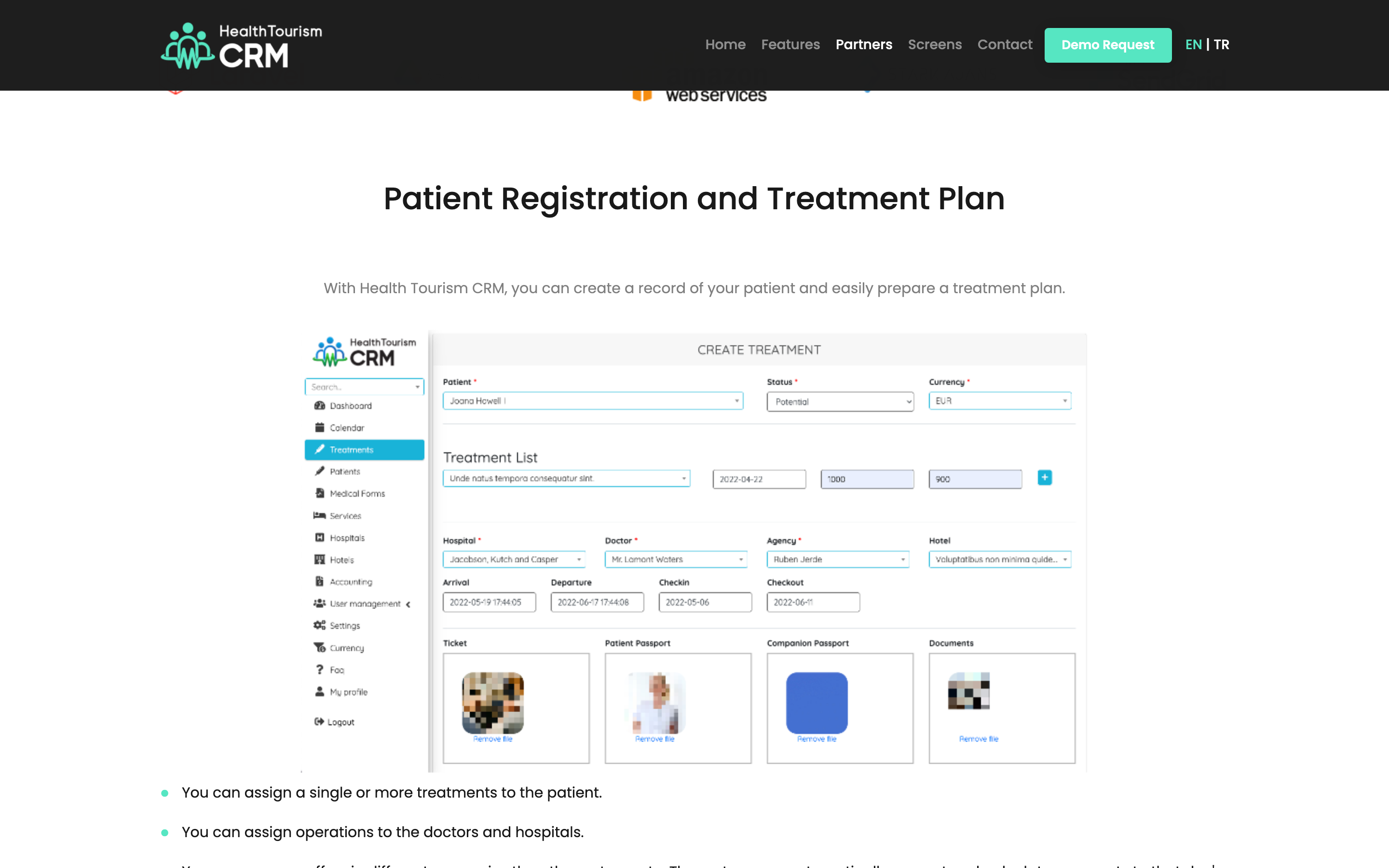 Health Tourism CRM — HOSPITAL CALENDAR